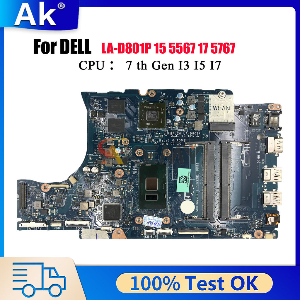 Scheda Madre Dell Inspiron 15 5567 Originale &ndash; Intel I7-7500U LA-D802P 081YW5