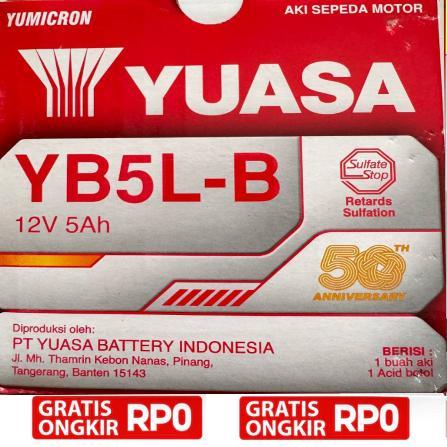 Jual Aki Kawasaki ZX-130 2008-2010 YB5L-B / GM5Z-3B(GT6A) Versi