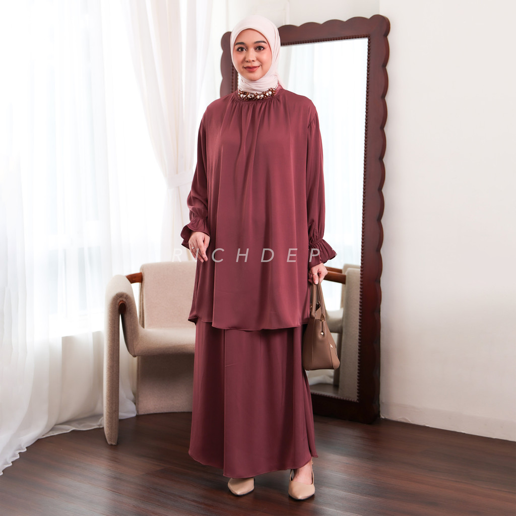 Jual RICHDEPT Kalura Tunik One Set - Atasan Tunik Wanita Silk Bawahan ...