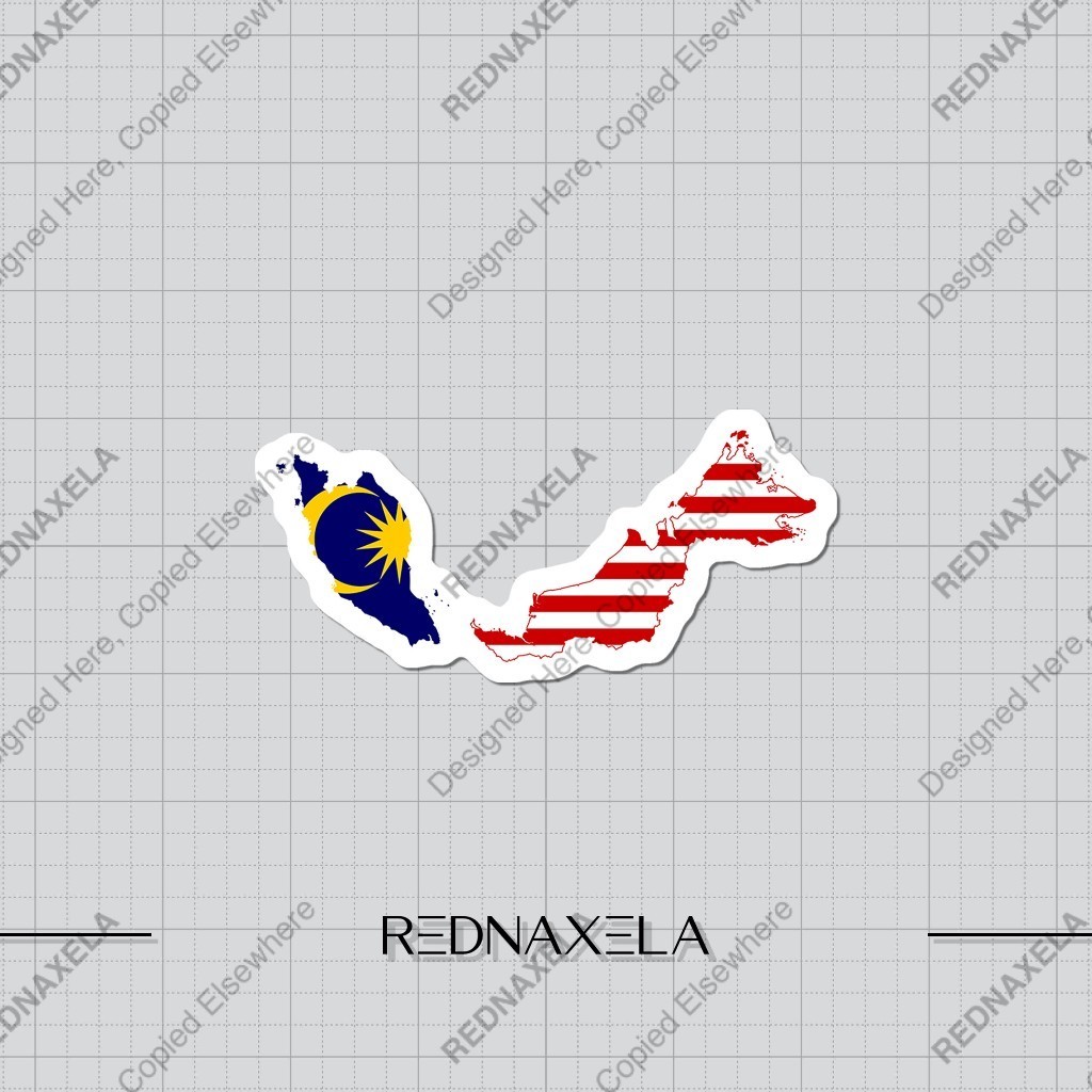 Jual Stiker Vinyl Malaysia Flag Map Stiker Koper Outdoor Waterproof ...
