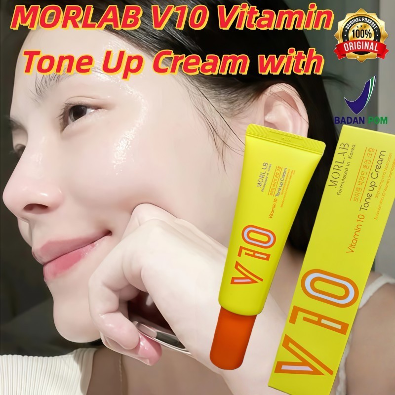 Jual MORLAB V10 VITAMIN TONE UP CREAM Dengan IDEBENONE Mencerahkan ...