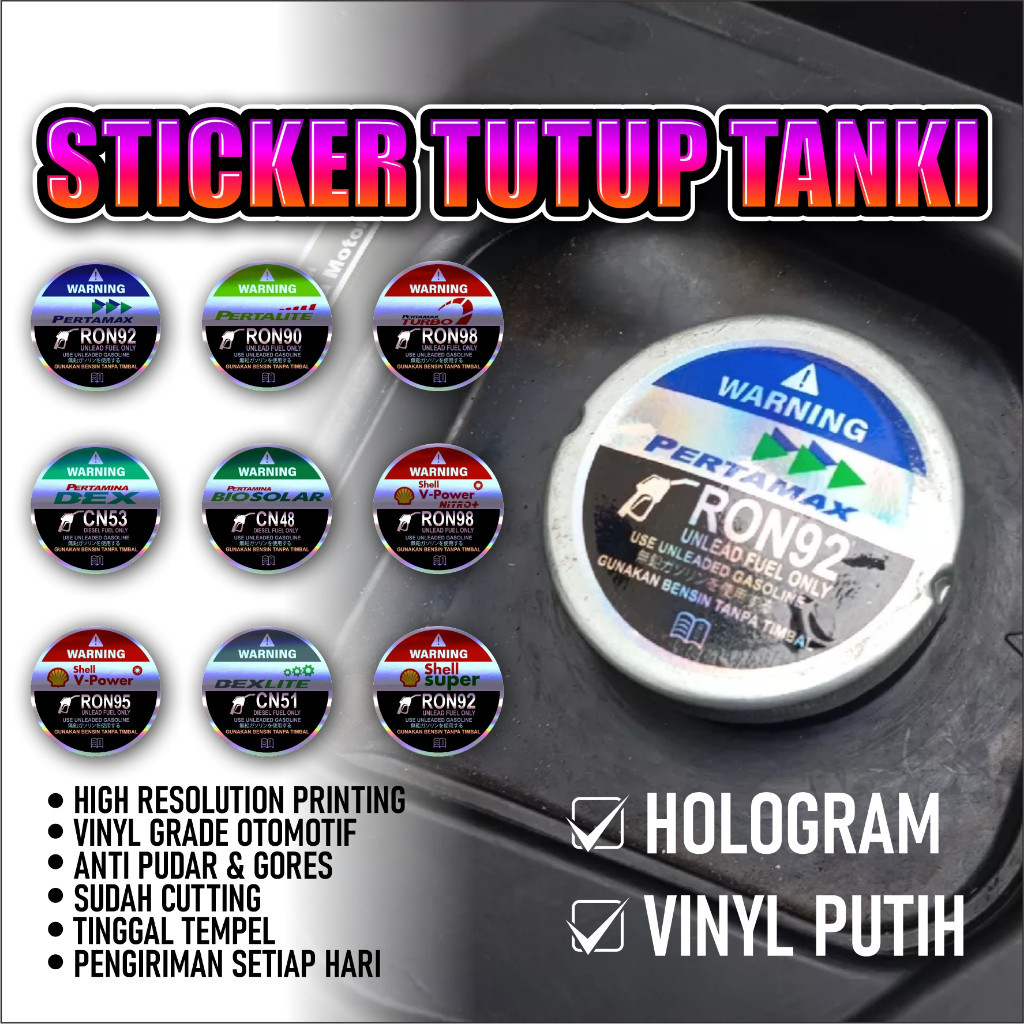 Jual Stiker Sticker Warning Tutup Tangki Bensin Pertamax Pertalite ...