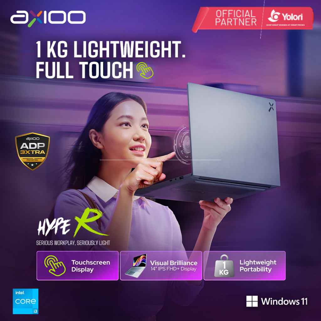 Jual Axioo Laptop Touchscreen Hype R 3T Intel i3-1215U/12GB/256GB/FHD+ ...
