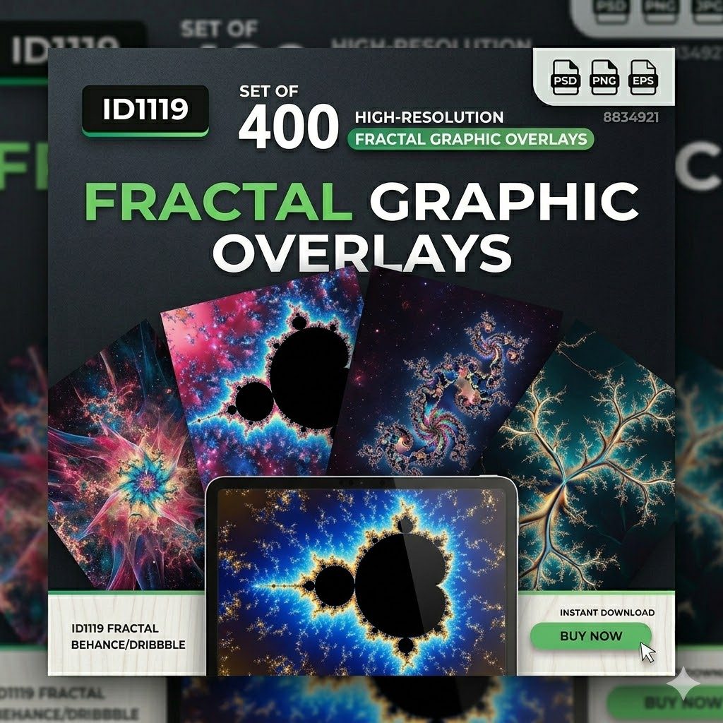 Jual ID1119 - 400 Fractal Graphic Overlays | Shopee Indonesia