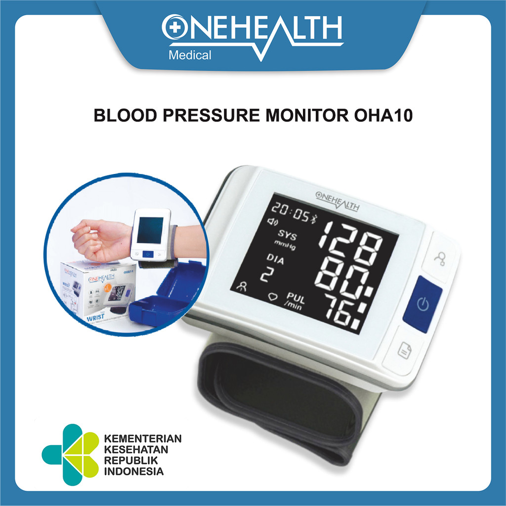 Jual Onehealth OHA10 Blood Pressure Monitor Wrist Type Tensi Meter ...