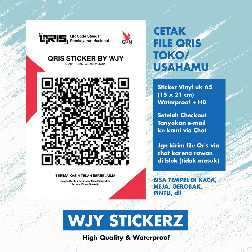 Jual CETAK QRIS TOKO USAHA STIKER VINYL STIKER TEMPEL QRIS | Shopee ...