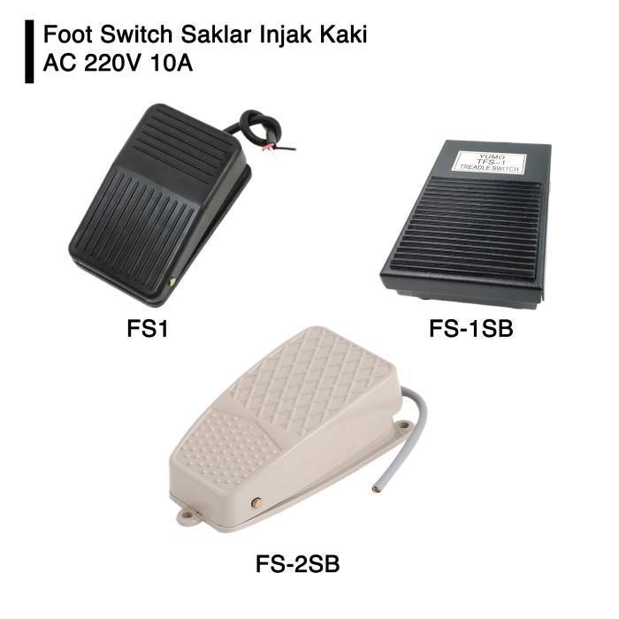 Jual Foot Switch Saklar Injak Kaki Kaki AC 220V 10A 1No 1Nc Push On Off ...