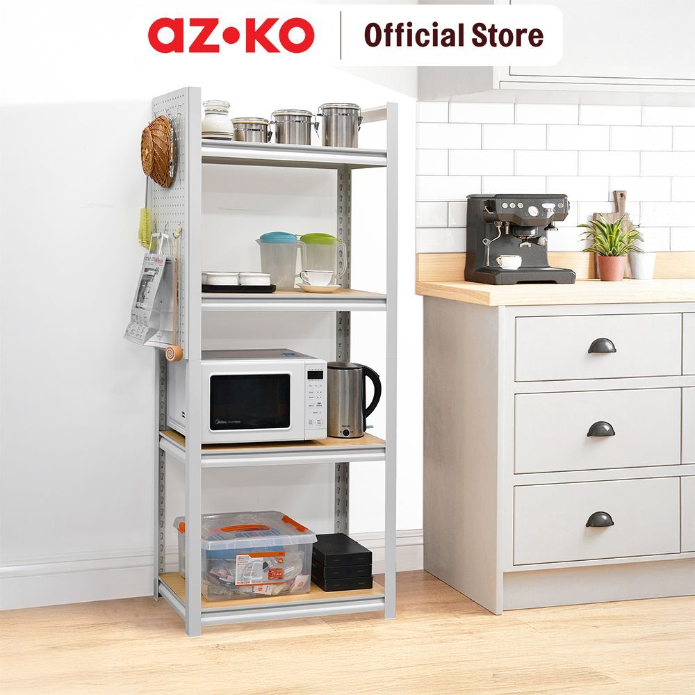 Jual AZKO Tactix Rak Besi 4 Tingkat Dengan Pegboard - Putih Storage ...