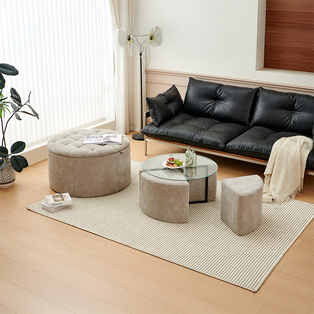 Jual Informa Maximo Meja Tamu Round - Krem Beige Coffee Table Meja ...
