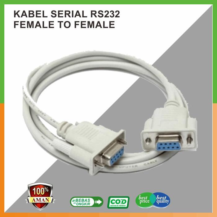 Jual KABEL SERIAL RS232 CABLE DB9 RS-232 9 PIN FEMALE TO FEMALE 1.5 ...