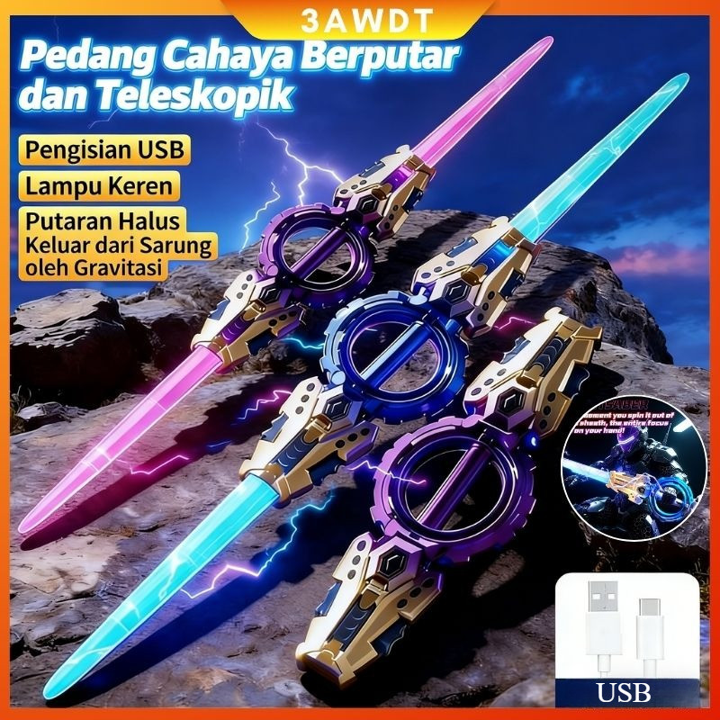Jual [COD] Flame Cyclone Sword Double-bladed Mainan Pedang Lightsaber ...