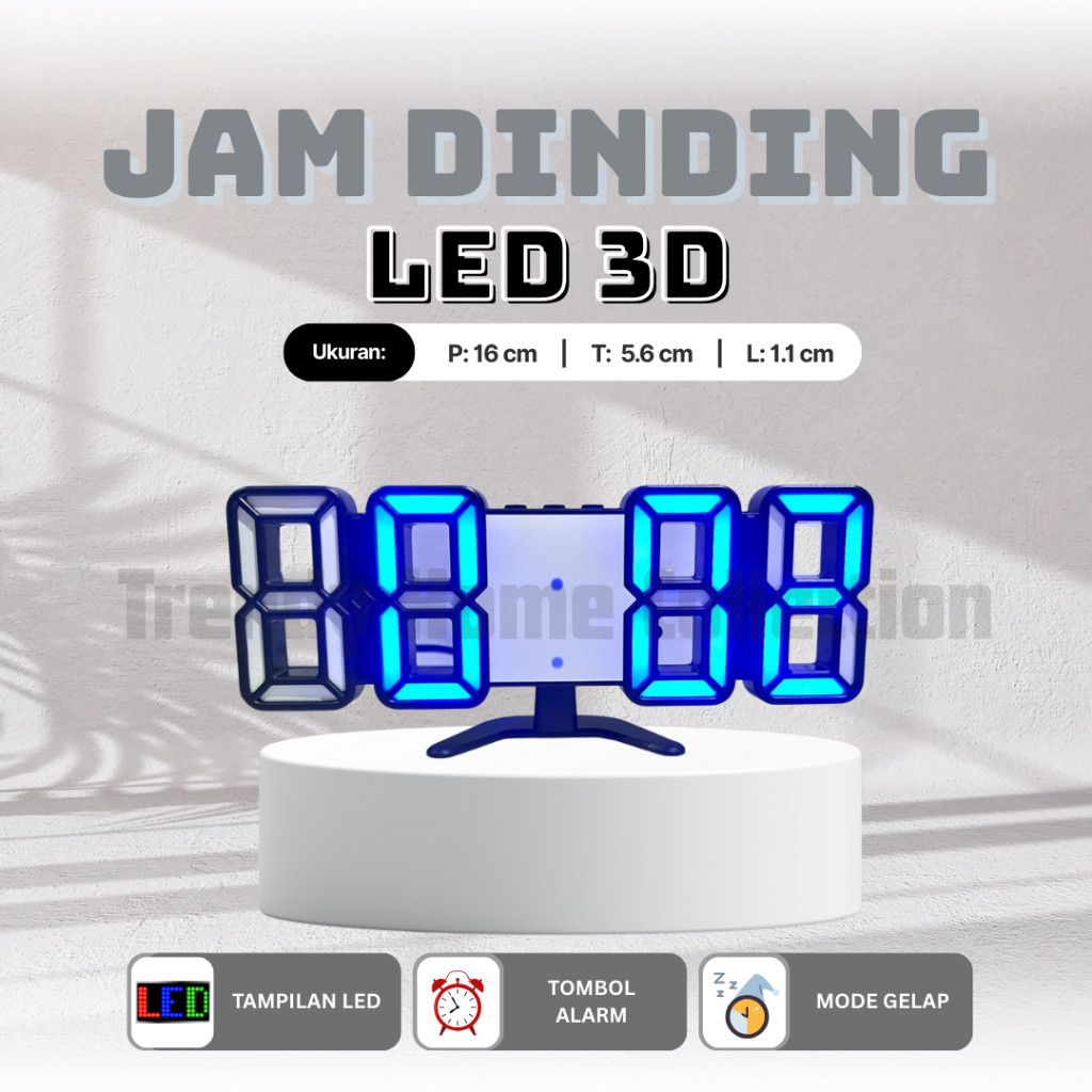 Jual TERBARU!!!Jam Meja LED 3D WARNA DASAR HITAM / Jam Dinding Digital ...