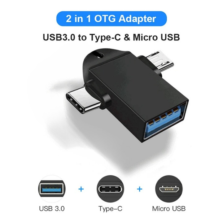 Jual Adaptor OTG USB Type C Micro USB 2in1 USB 3.1 High Speed Data ...