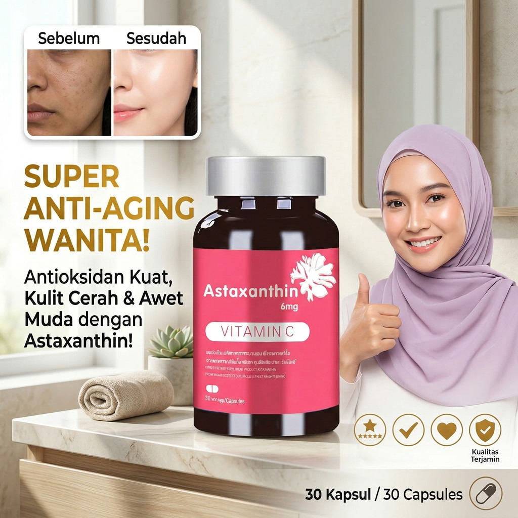 Jual [SUPER ANTI-AGING WANITA!] Astaxanthin Tablet/Kapsul Astaxanthin ...