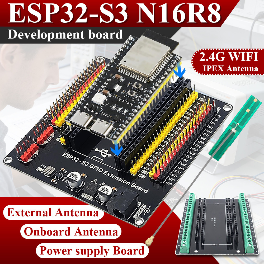 Jual ESP32 S3 Development Board with Expansion Adapter Kit 2.4G Wifi BT ...