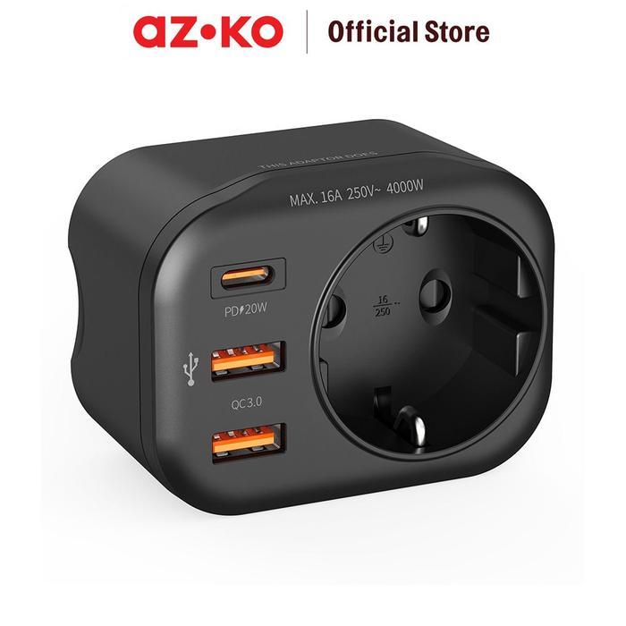 Jual AZKO Krisbow Steker Adaptor Multifungsi Dengan Usb A Type C ...