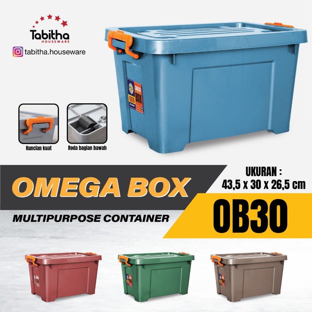 Jual Container Box Plastik Jumbo Omega 30 liter dengan Roda untuk ...