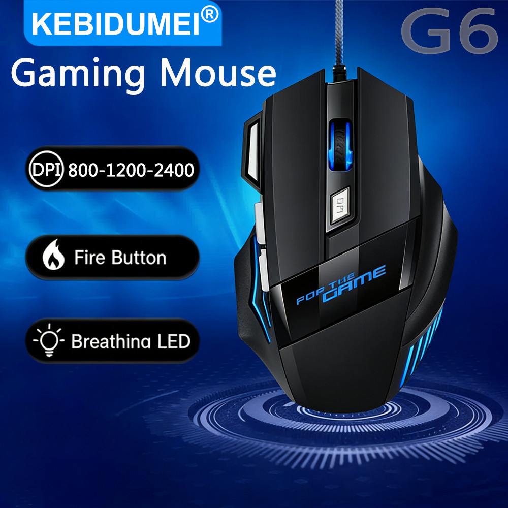 Jual USB Wired Mouse 7 Button 2400DPI Gaming Mouse RGB Breathing Light ...