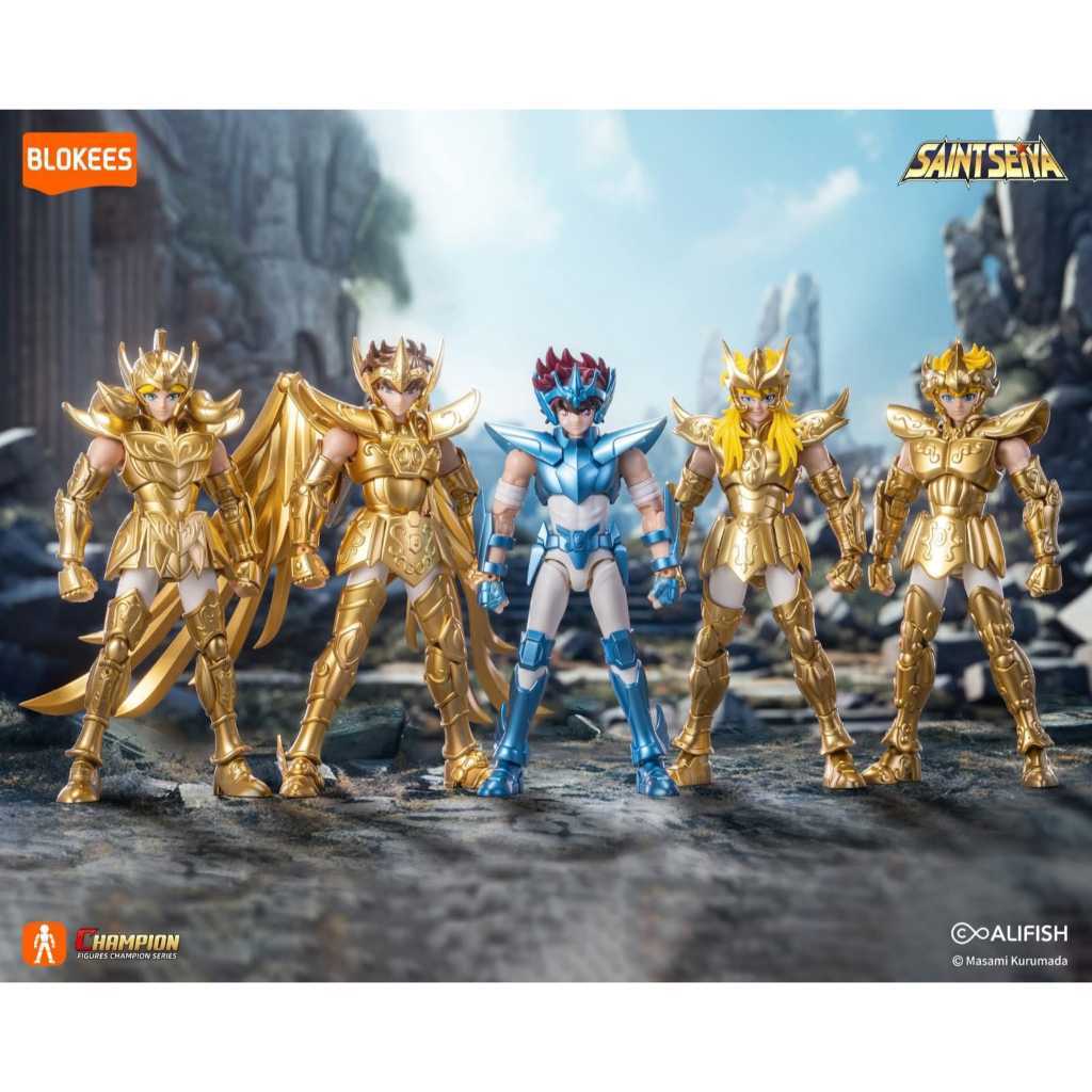 Figurine Saint Seiya Blokees - Pegasus, Sagittarius, Aiolos, Tenma, Mu, Milo, Aiolia - 15cm - Neuf Scellé