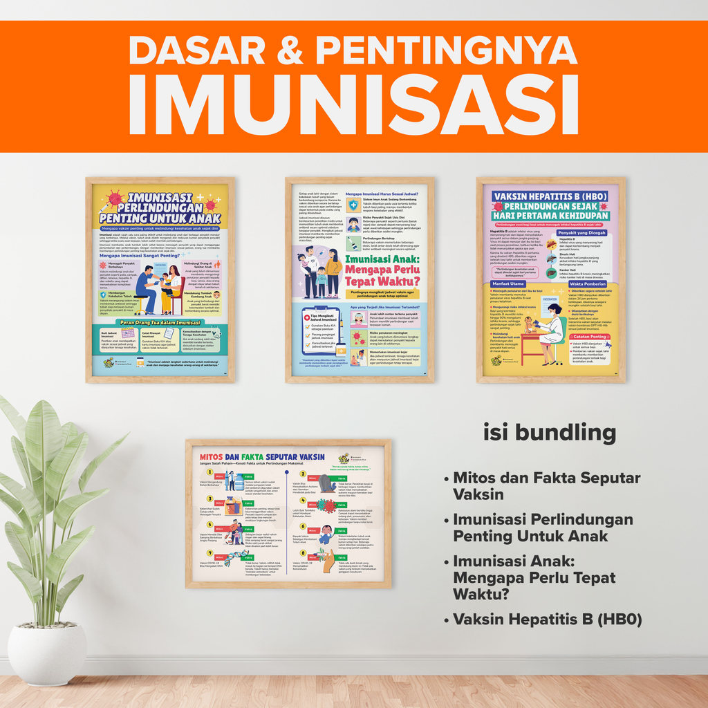 Jual Poster VAKSIN IMUNISASI Alat Peraga Edukasi Imunisasi Anak ...