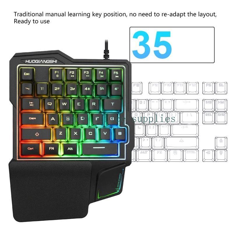 Jual K43B G101 Popular Game Keyboards One-handed 35 Keys RGB Luminous ...