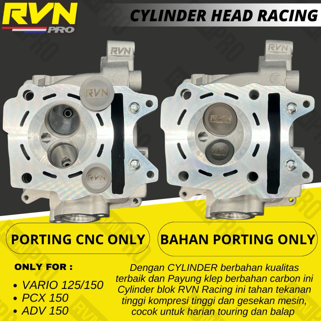 Jual CYLINDER HEAD BLOCK BLOK HEAD CNC RVN RACING VARIO 125 150 PCX 150 ...