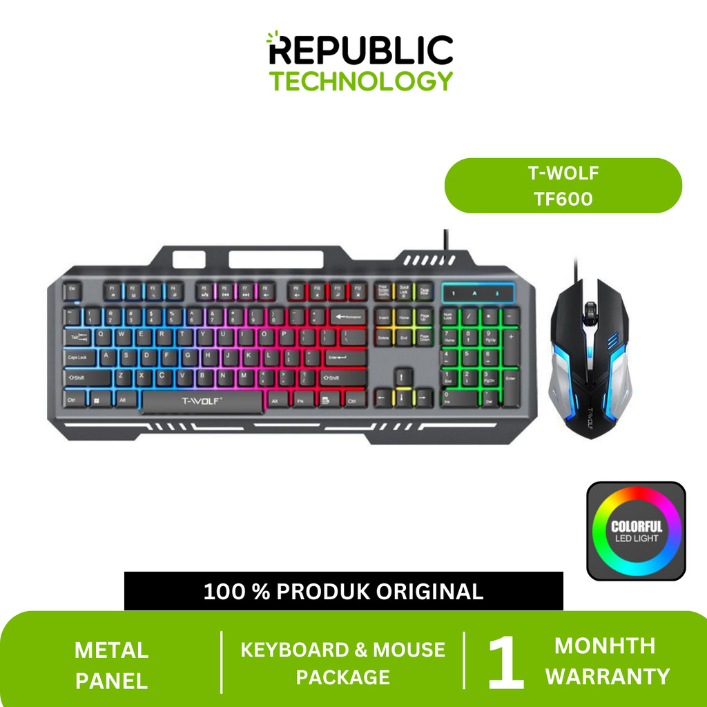 Jual republic Technology T-Wolf TF600 Keyboard dan Mouse Gaming ...