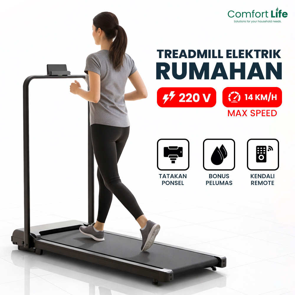 COMFORT LIFE Treadmill Elektrik Alat Fitness Walking Pad Running Mat