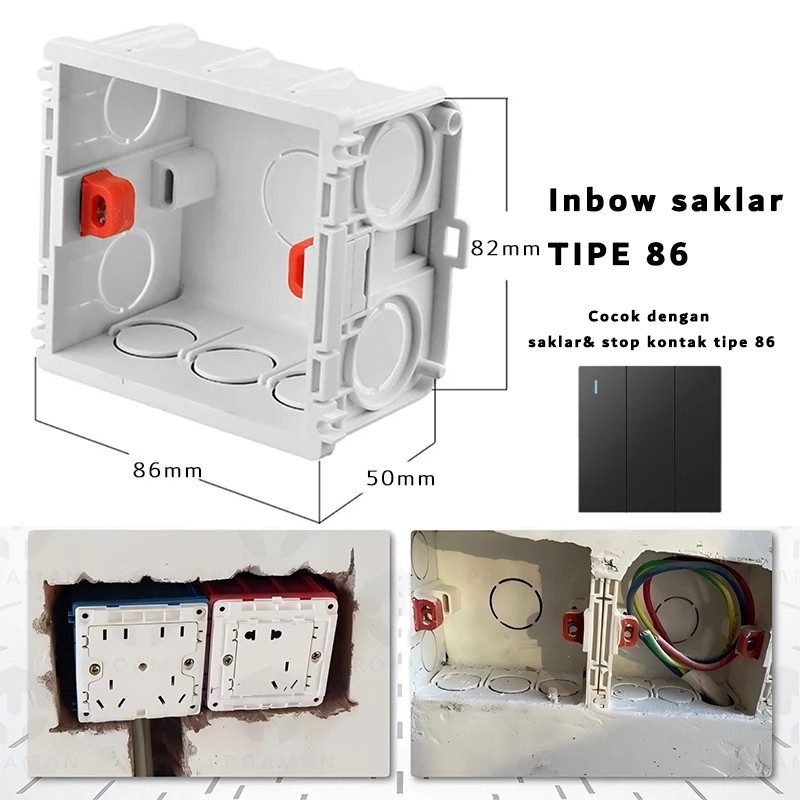 Jual Inbow Dus 86mm Putih Mangkok Box Stop Kontak/Saklar Kotak Dus ...