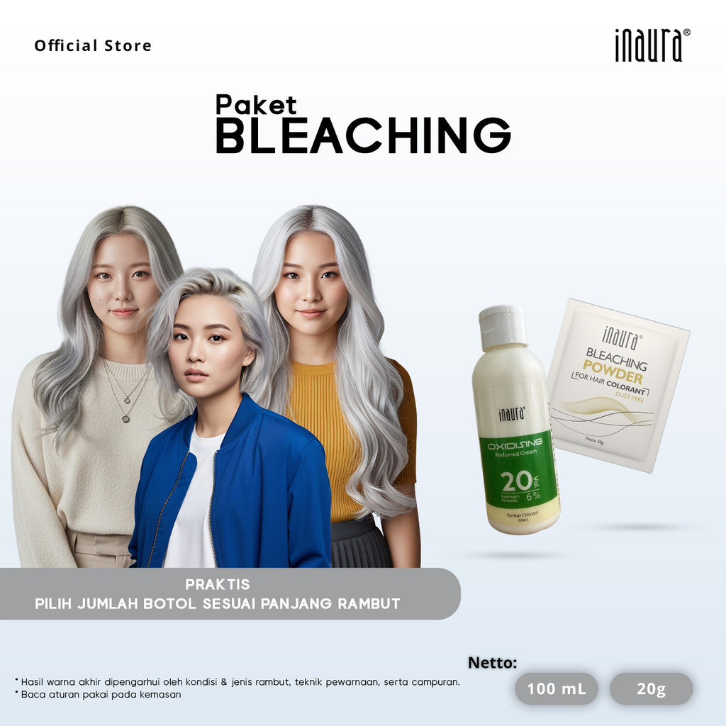 Jual [Paket Bleaching] Bleaching Powder 20gr + Oxidising 20 vol 100ml ...