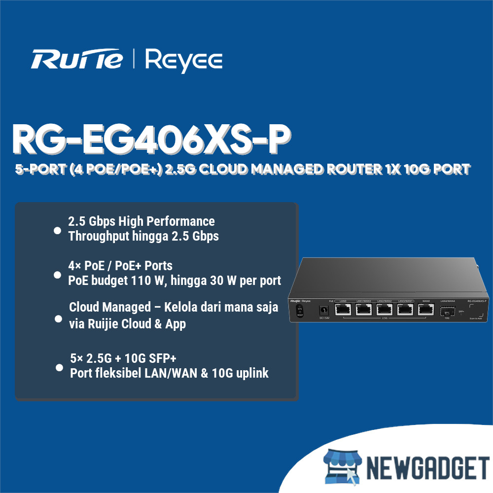 Jual RUIJIE REYEE RG-EG406XS-P 5-PORT (4 POE/POE+) 2.5G CLOUD MANAGED ...