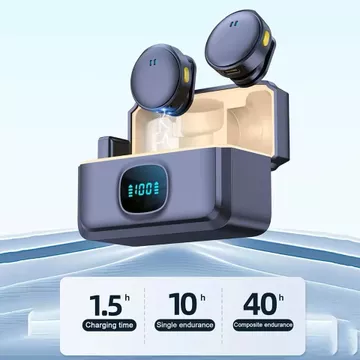 Mic Wireless Q8 2.4G Clip On Magnetic Microphone Lavalier Noise Reduction Untuk HP Pengurangan
