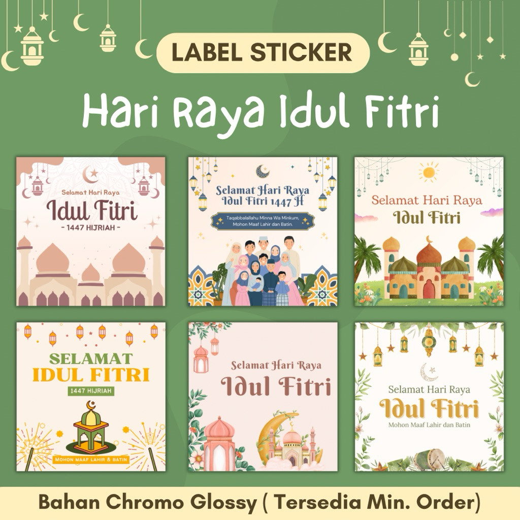 Jual LABEL STICKER LEBARAN IDUL FITRI RAMADHAN EID MUBARAK TERBARU 2026 ...