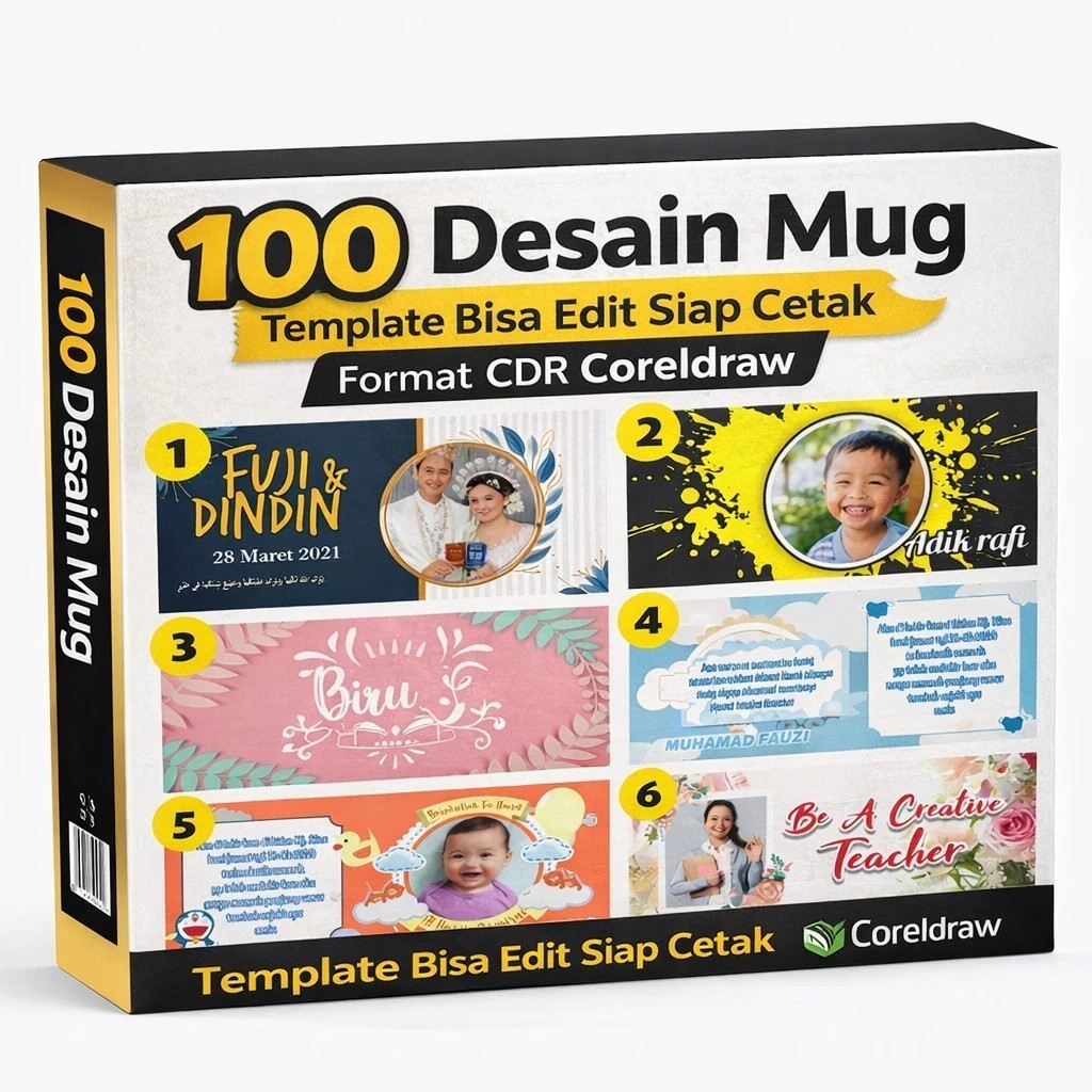Jual 100 Desain Mug - Template Bisa Edit Siap Cetak Format CDR ...