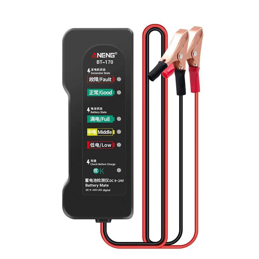 ANENG BT-170 Tester Aki Mobil 12V 24V Digital Battery Tester 9-24V Alat Cek Accu Mobil Motor Truk Analyzer Tegangan Voltase Detector Baterai Cek Alternator Portable Original / Tester Aki Mobil 12V 24V Battery Analyzer / Alat Cek Accu & Alternator