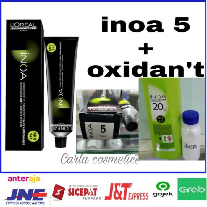 Jual CAT RAMBUT LOREAL INOA NO 5 + OXIDAN'T - cat + oxidant | Shopee ...