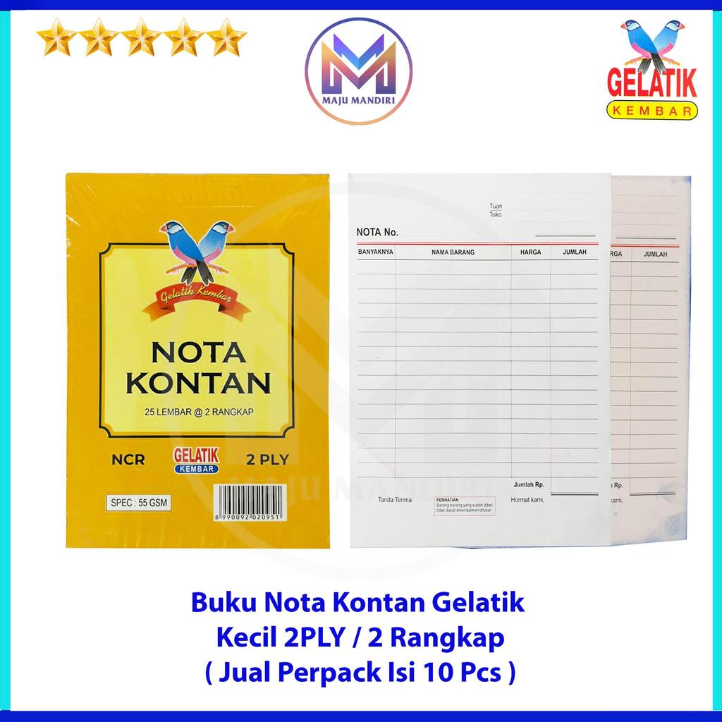 Jual Nota Kontan K2 Merk Gelatik Kecil 2 Rangkap / 1 Pack Isi 10 Buku ...
