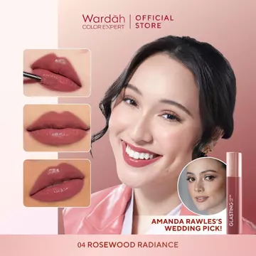 WARDAH Lip Cream Glossy Glasting Liquid Lip Hi Pigmented Glass Color Ringan Tidak Lengket