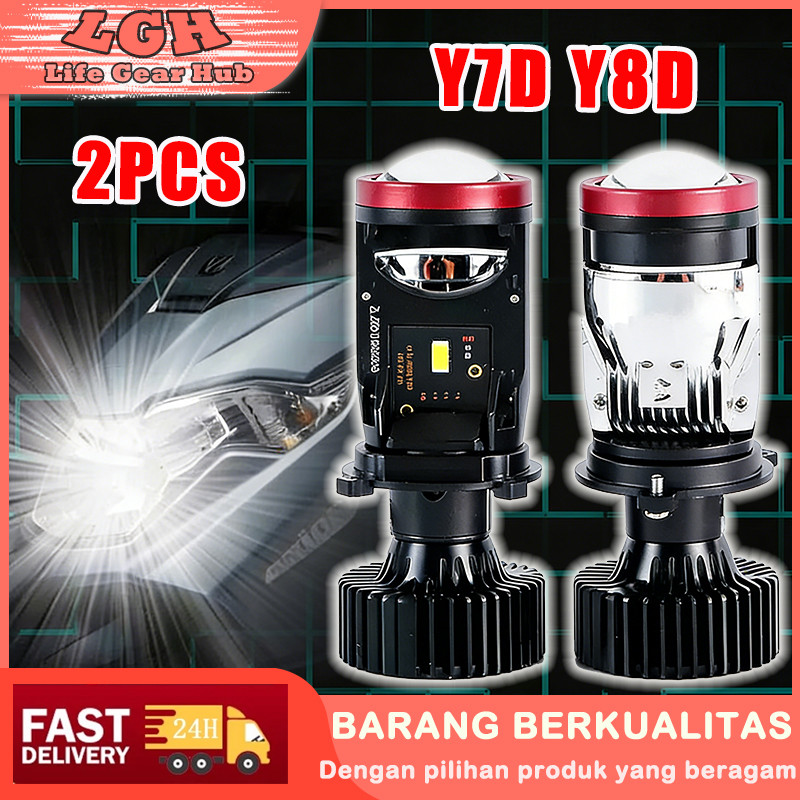 Jual 2PCS Lampu LED Mobil Dan Motor Y7D Y8D H4 Mini Projector Super ...