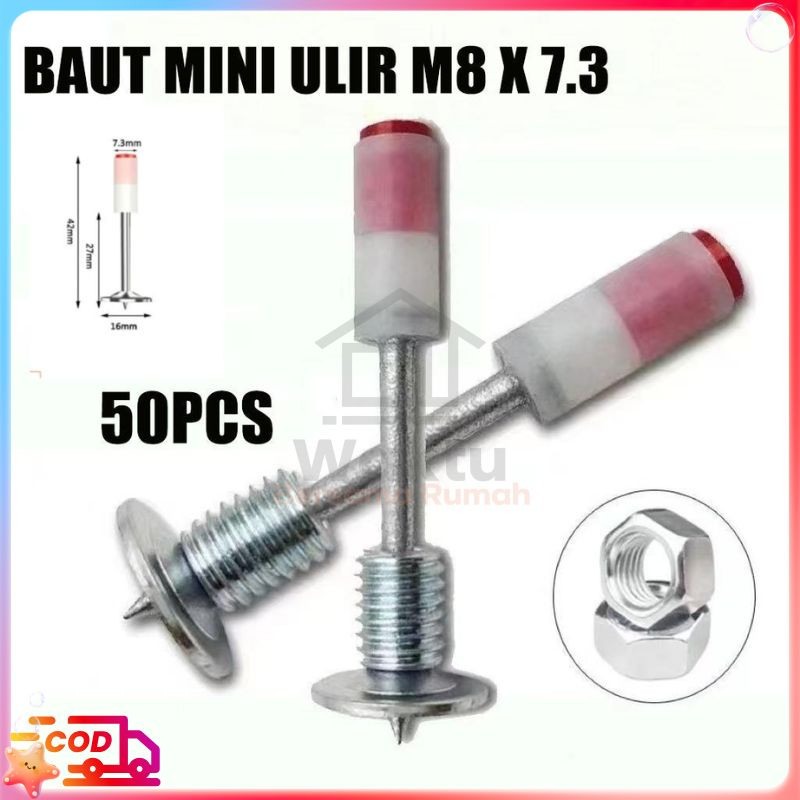 Jual [COD]50/100pcs Paku Beton Ramset Paku Ramset Beton Paku Tembak ...