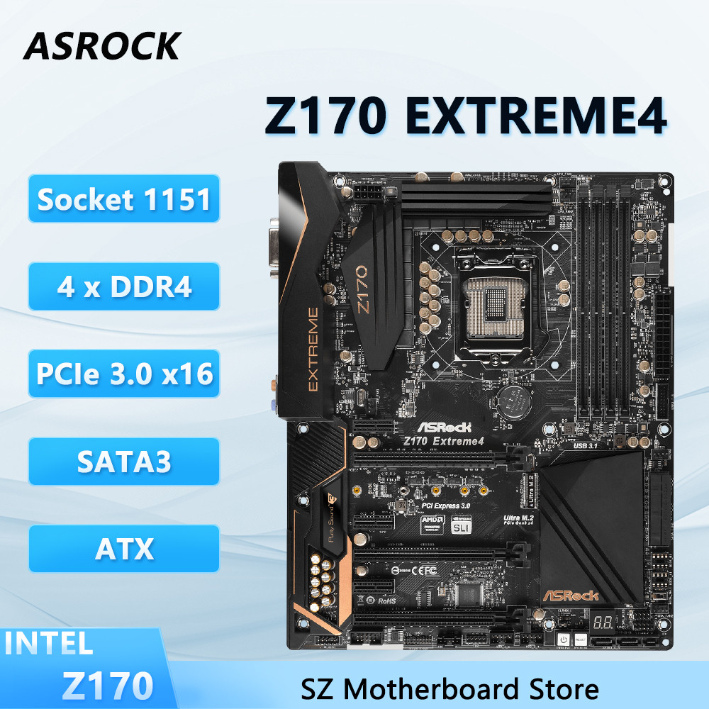 Jual ASROCK Z170 Extreme4 Z170 LGA 1151 Motherboard For Core i7