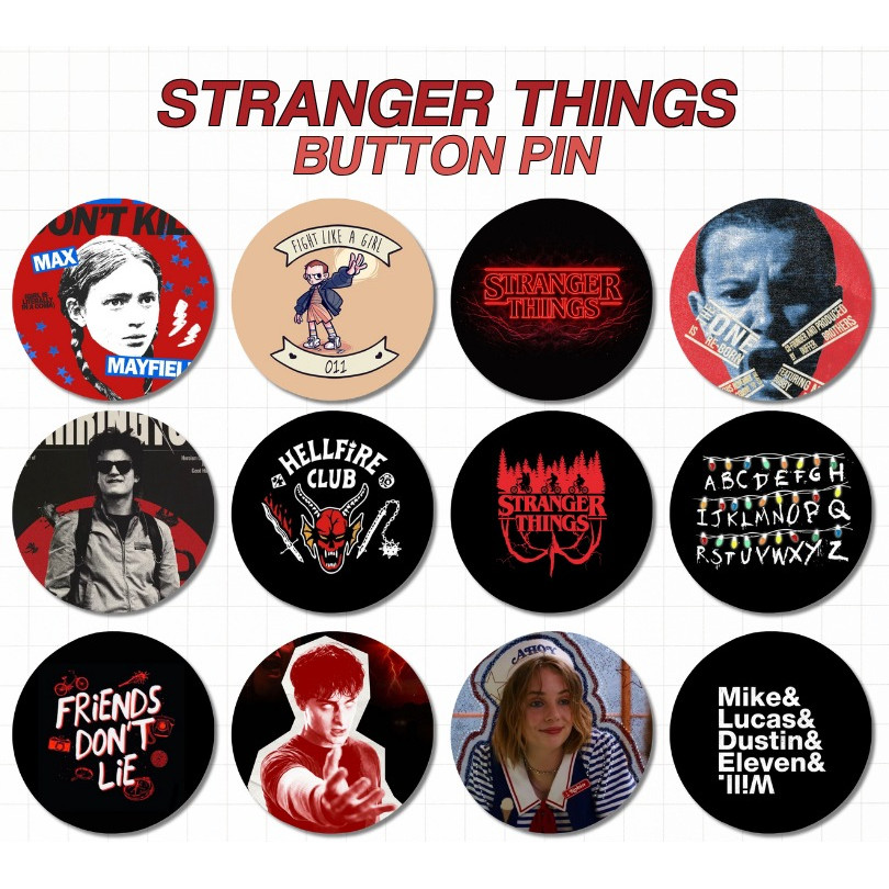 Jual PINPOUFF - STRANGER THINGS BUTTON PIN ELEVEN DUFFER BROTHERS ...