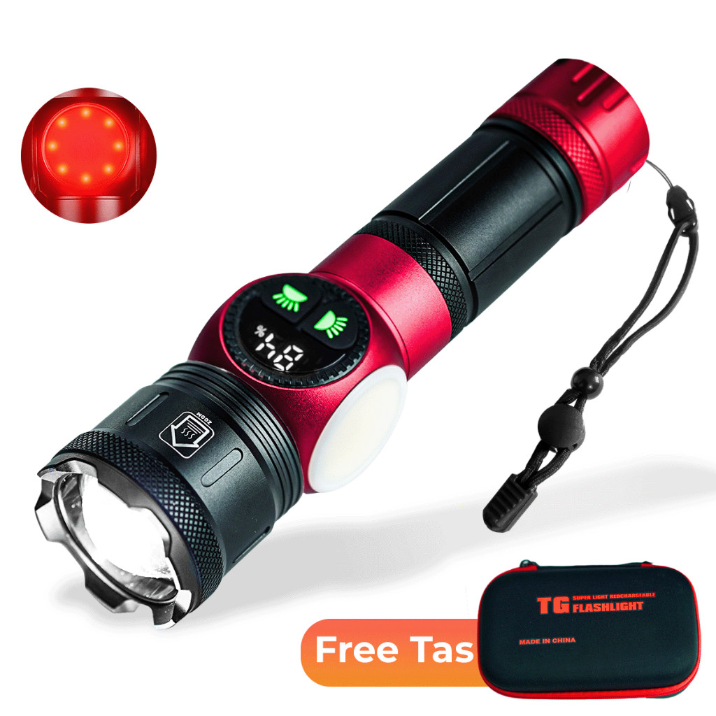 Jual Senter Cas Aluminium Led COB 9 Mode Lampu Super Light ...