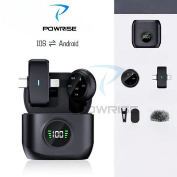 POWRISE K31Pro Wireless Microphone 2 In 1 Magnetic Clip On Mic Wireless Lavalier Mikrofon HP