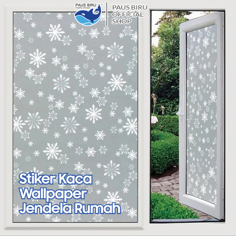 PAUS BIRU - Stiker Kaca Film Wallpaper Jendela Rumah  Sandblast Tidak Tembus Pandang