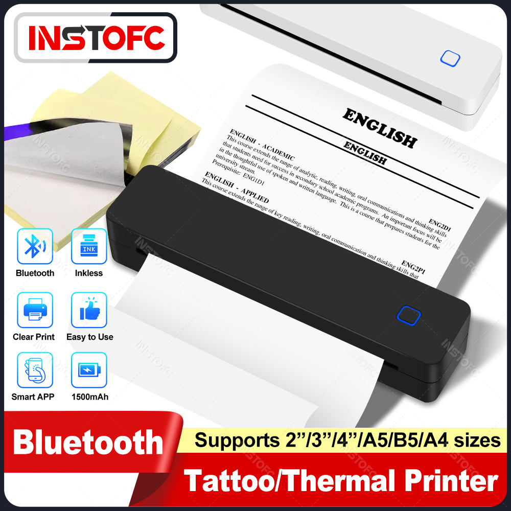 Jual Portable A4 Mini Thermal Printer Inkless Wireless 1500mAh ...