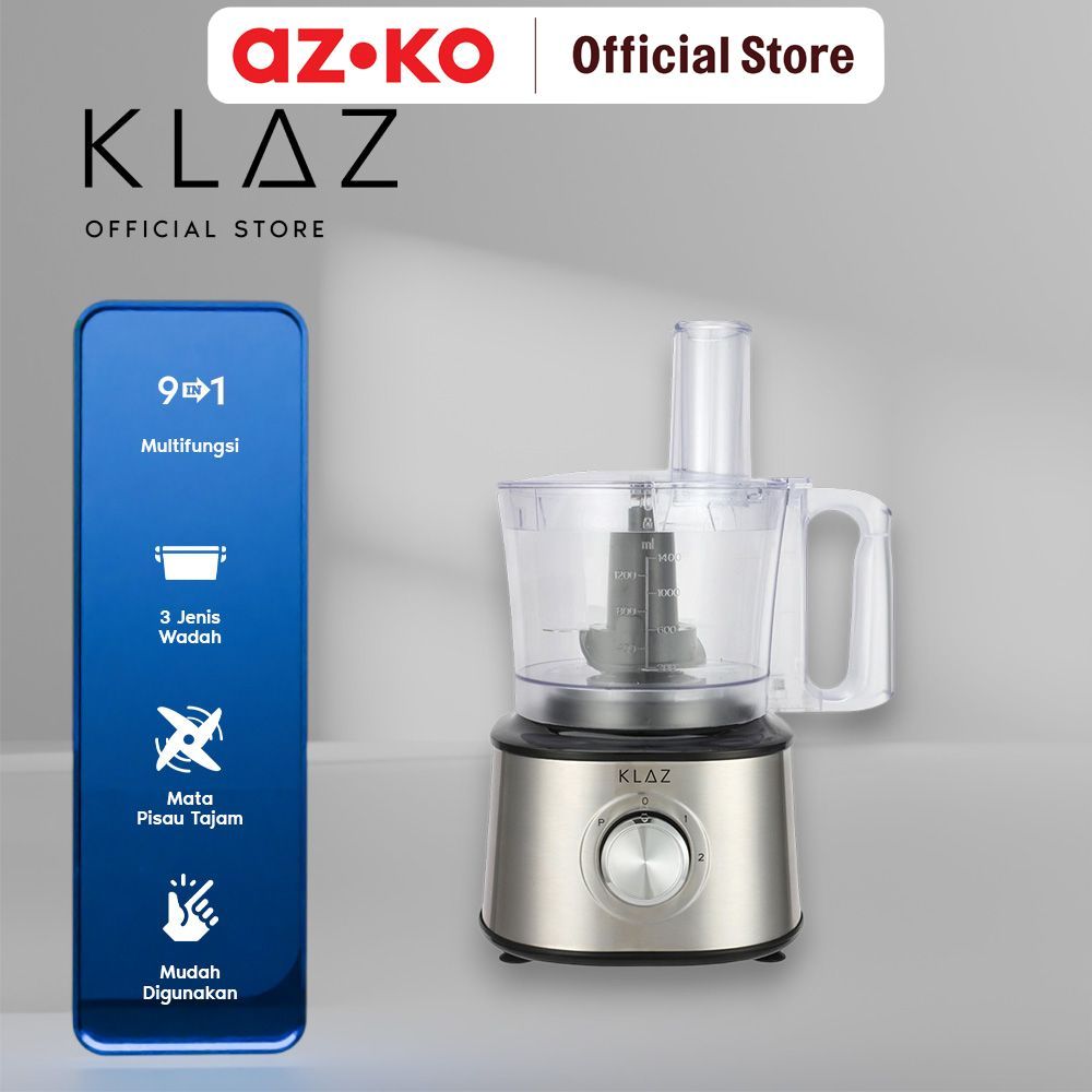 Jual AZKO Klaz 2.1 ltr Food Processor 9in1 500 watt - Silver / Hitam ...
