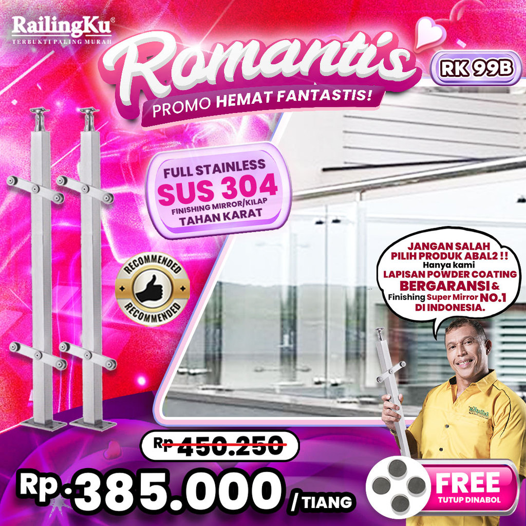 Jual Railing Tangga Stainless Minimalis Tiang Railingku [ROMANTIS!] RK ...