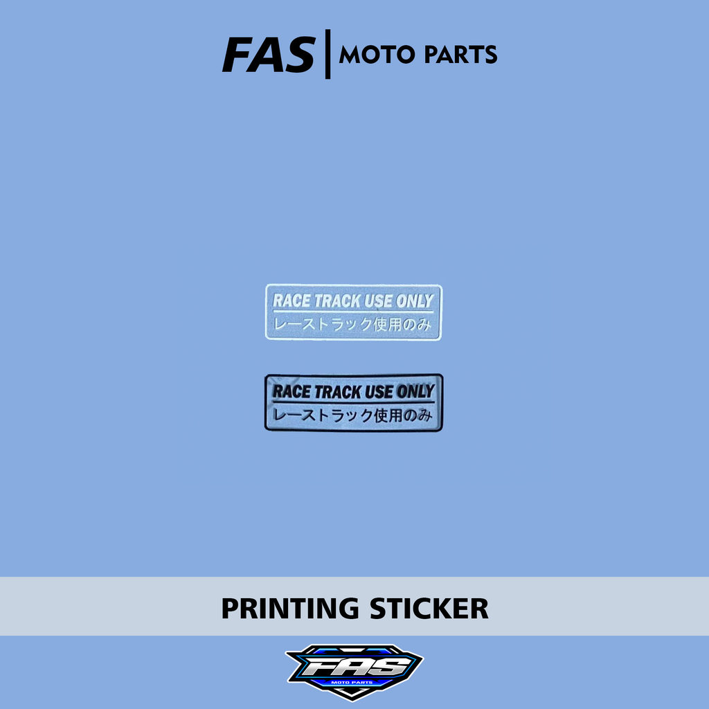 Jual Stiker RACE TRACK USE ONLY Transparan Bening Printing Laminasi ...