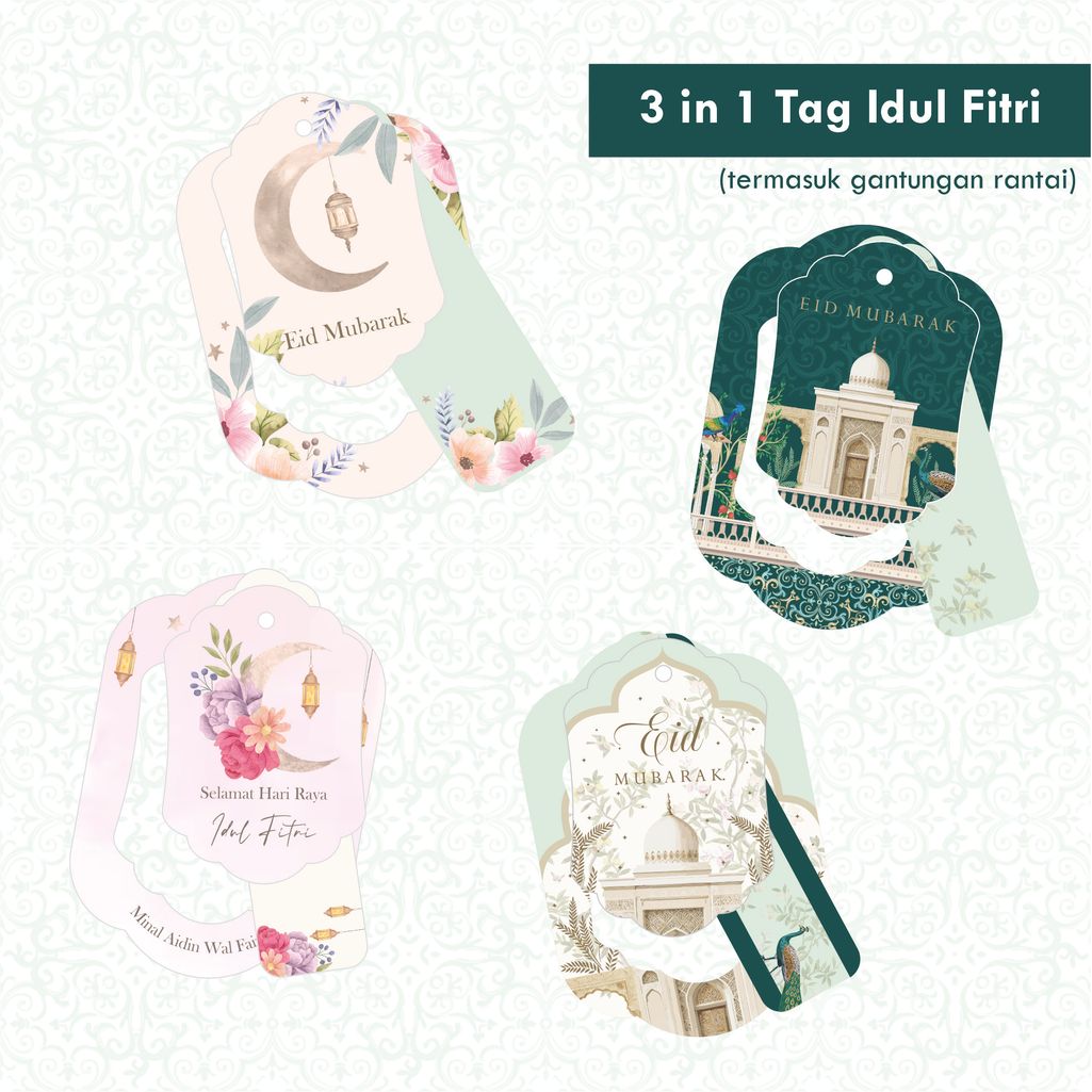 10 Set Hang Tag 3 in 1 Idul Fitri Hari Raya Lebaran